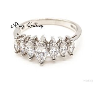 10K Diamond Marquise-Cut Anniversary Band REAL DIAMONDS size6,7,8